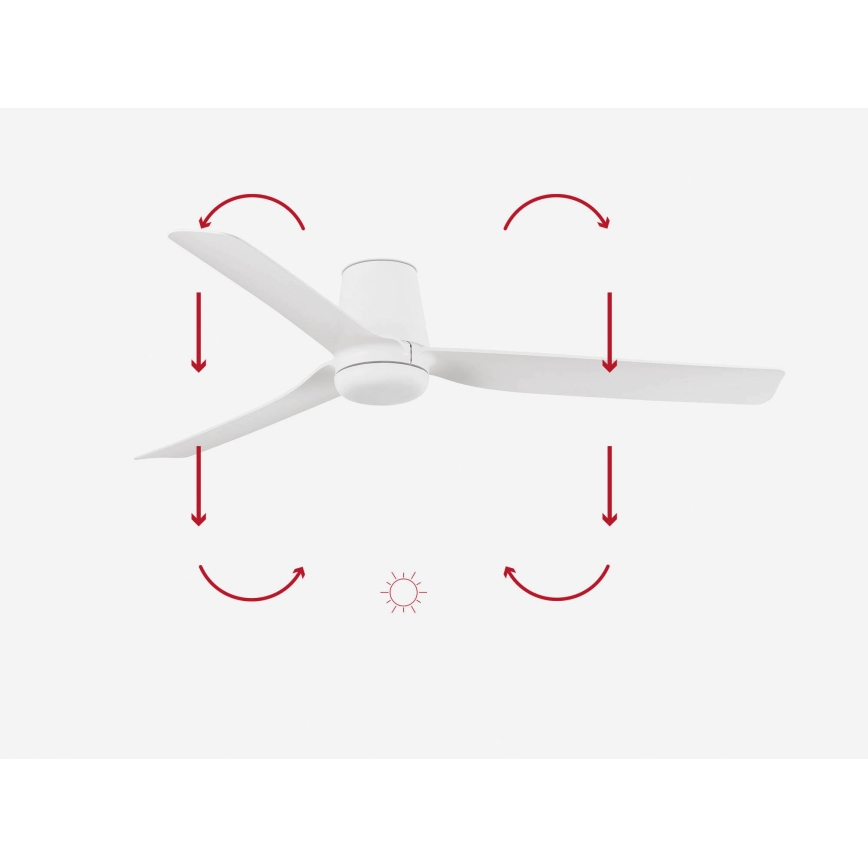 FARO 33828 - Takfläkt PUNT TUB M vit Ø 130 cm + fjärrkontroll