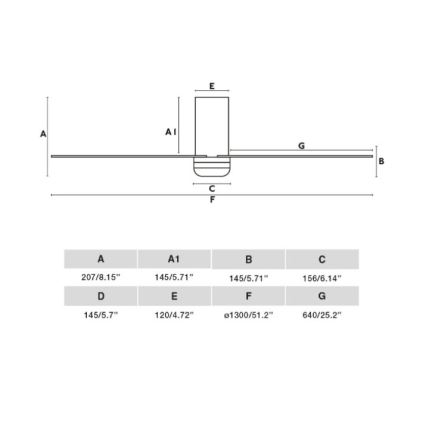 FARO 33828 - Takfläkt PUNT TUB M vit Ø 130 cm + fjärrkontroll