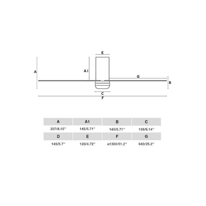 FARO 33828 - Takfläkt PUNT TUB M vit Ø 130 cm + fjärrkontroll