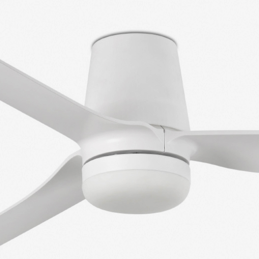 FARO 33828WT1S - LED-dimbar takfläkt PUNT TUB M, LED 18 W, 230 V, 2700/3000/4000 K, Ø 132 cm, vit, Wi-Fi Tuya + fjärrkontroll