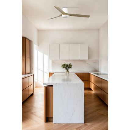 FARO 33829 - Takfläkt PUNT TUB M brun/vit Ø 130 cm + fjärrkontroll