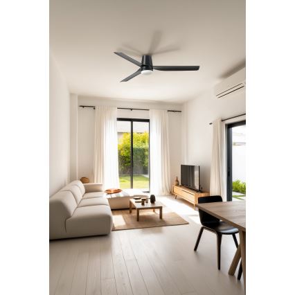 FARO 33830-1TW - LED Dimbar takfläkt PUNT TUB M LED/18W/230V 3000/4200/6500K diameter 130 cm svart + fjärrkontroll