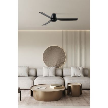 FARO 33830 - Takfläkt PUNT TUB M svart Ø 130 cm + fjärrkontroll