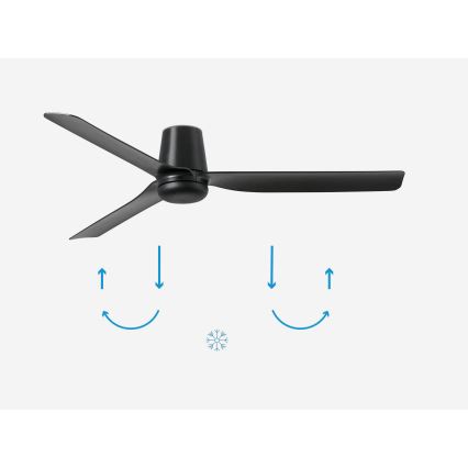 FARO 33830 - Takfläkt PUNT TUB M svart Ø 130 cm + fjärrkontroll