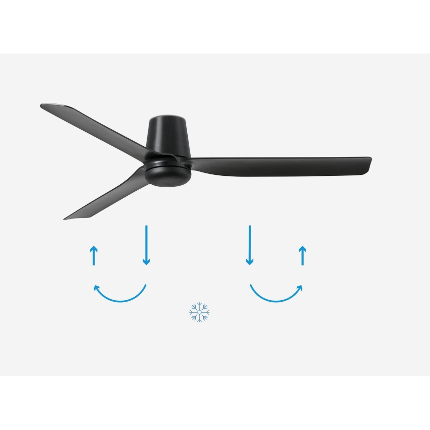 FARO 33830 - Takfläkt PUNT TUB M svart Ø 130 cm + fjärrkontroll