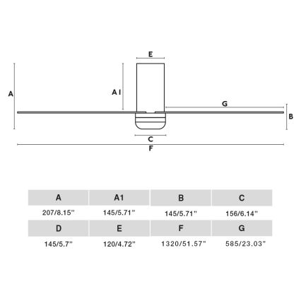 FARO 33830WT-1TW - LED Dimbar takfläkt PUNT TUB M LED/18W/230V 3000/4200/6500K svart diameter 132 cm Wi-Fi Tuya + fjärrkontroll