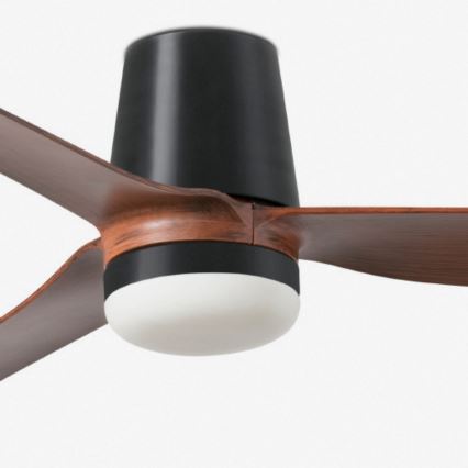 FARO 33831-1TW - Dimbar LED-takfläkt PUNT TUB M LED/18W/230V 2700/3000/4000K Ø 130 cm brun/svart + fjärrkontroll