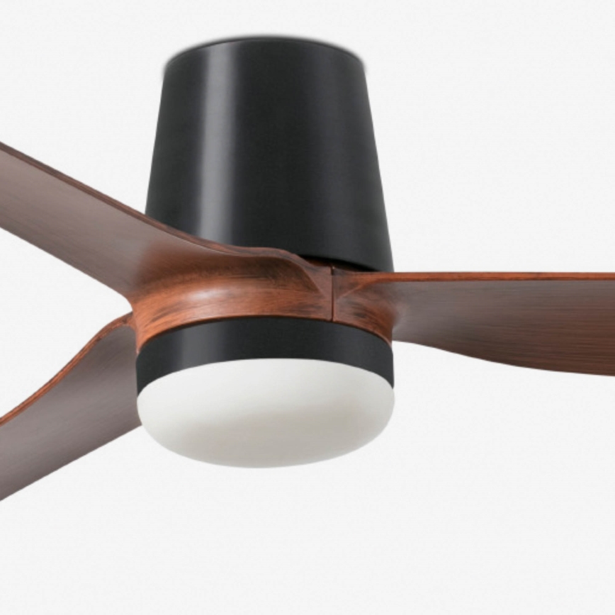 FARO 33831-1TW - Dimbar LED-takfläkt PUNT TUB M LED/18W/230V 2700/3000/4000K Ø 130 cm brun/svart + fjärrkontroll