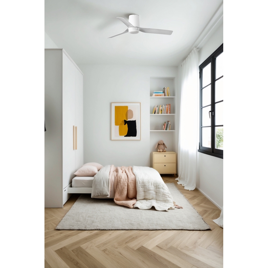 FARO 33832 - Takfläkt MINI PUNT TUB S vit Ø 90 cm + fjärrkontroll