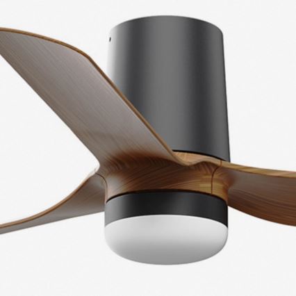 FARO 33835-1TW - LED-dimbar takfläkt MINI PUNT TUB S LED/10W/230V 2700/3000/4000K Ø 90 cm brun/svart + fjärrkontroll
