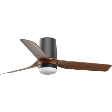 FARO 33835-1TW - LED-dimbar takfläkt MINI PUNT TUB S LED/10W/230V 2700/3000/4000K Ø 90 cm brun/svart + fjärrkontroll