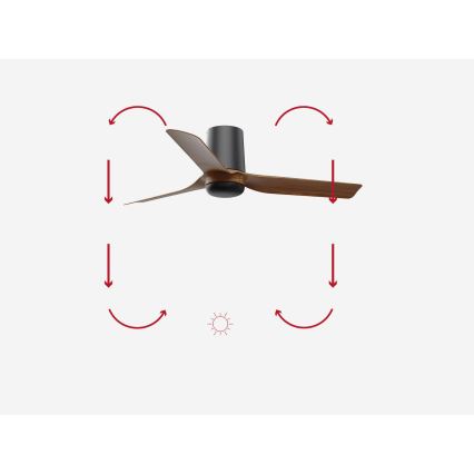 FARO 33835 - Takfläkt MINI PUNT TUB S brun/svart Ø 90 cm + fjärrkontroll