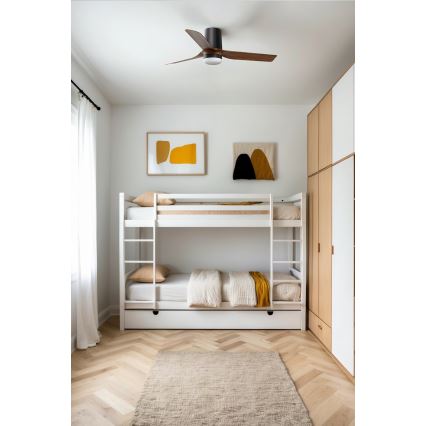 FARO 33835WT-1TW - LED Dimbar takfläkt MINI PUNT TUB S LED/10W/230V 2700/4000/6000K brun/svart diameter 90 cm Wi-Fi Tuya + fjärrkontroll