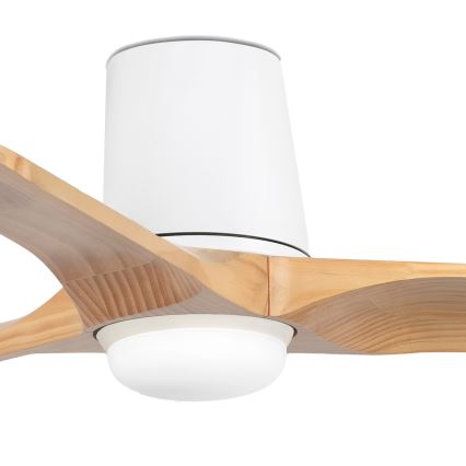 FARO 33836-1TW - LED-dimbar takfläkt HEYWOOD TUB S LED/10W/230V 2700/3000/4000K furu/vit Ø 90 cm + fjärrkontroll