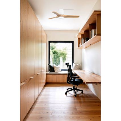 FARO 33836-1TW - LED dimbar takfläkt HEYWOOD TUB S LED/10W/230V 2700/4000/6000K tall/vit Ø 90 cm + fjärrkontroll