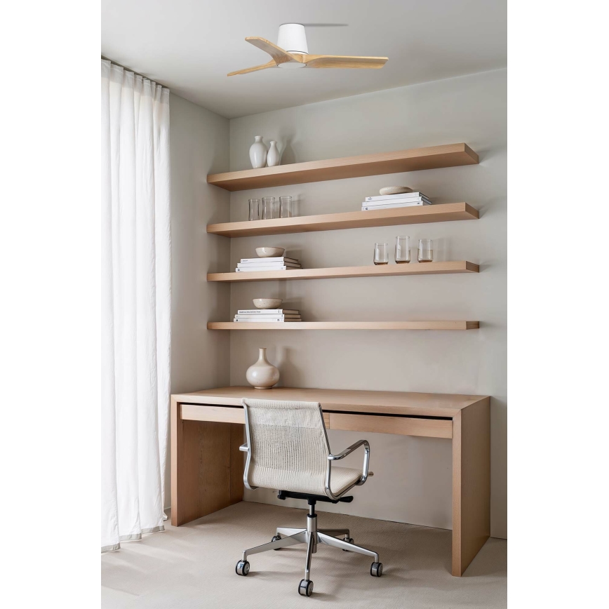 FARO 33836 - Takfläkt HEYWOOD TUB S furu/vit Ø 90 cm + fjärrkontroll