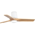 FARO 33836WT-1TW - LED-dimbar takfläkt HEYWOOD TUB med LED/10W/230V 2700/3000/4000K furu/vit Ø 90 cm Wi-Fi Tuya + fjärrkontroll