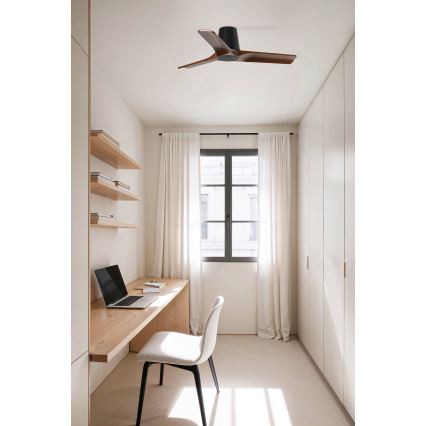 FARO 33837 - Takfläkt HEYWOOD TUB S furu/svart Ø 90 cm + fjärrkontroll