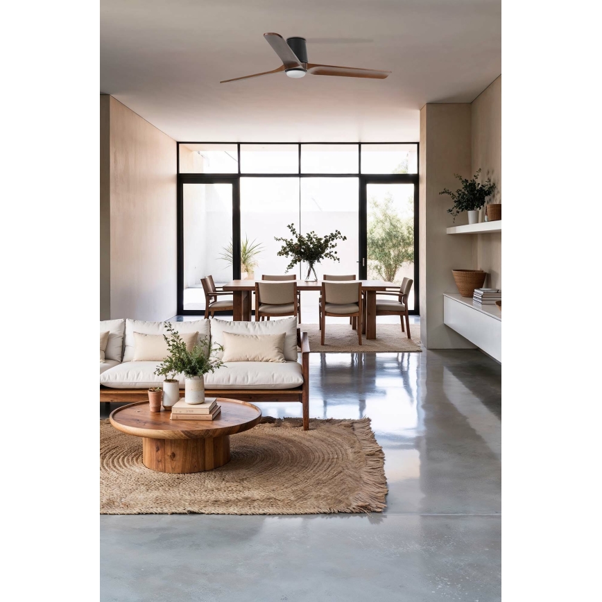 FARO 33839-1TW - LED dimbar takfläkt HEYWOOD TUB L LED/10W/230V 2700/4000/6000K tall/svart Ø 132 cm + fjärrkontroll