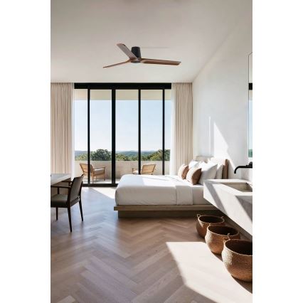 FARO 33839 - Takfläkt HEYWOOD TUB L tall/svart Ø 132 cm + fjärrkontroll