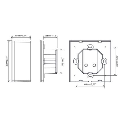 FARO 33988 - Väggmonterad touchregulator för takfläktar 230 V, svart
