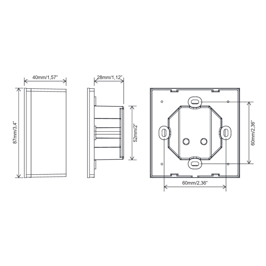 FARO 33988 - Väggmonterad touchregulator för takfläktar 230 V, svart