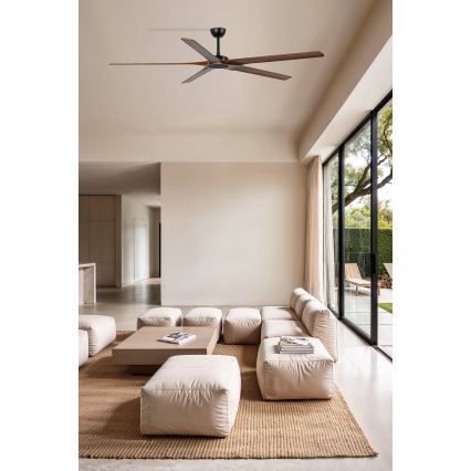 FARO 34190WT - Takfläkt BIGWOOD XL tall/svart Ø 200 cm Wi-Fi Tuya + fjärrkontroll