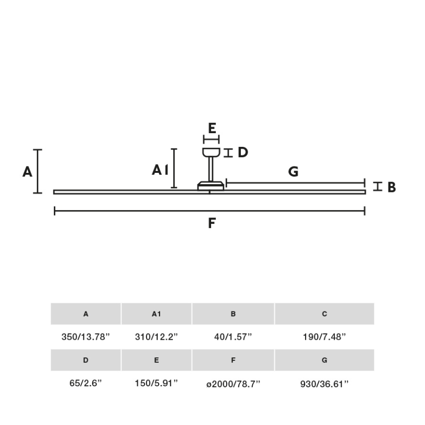 FARO 34190WT - Takfläkt BIGWOOD XL tall/svart Ø 200 cm Wi-Fi Tuya + fjärrkontroll