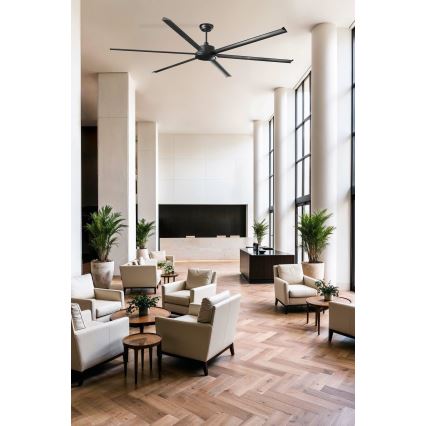 FARO 34207 - Takfläkt ROTTERDAM XXL svart diameter 250 cm + fjärrkontroll