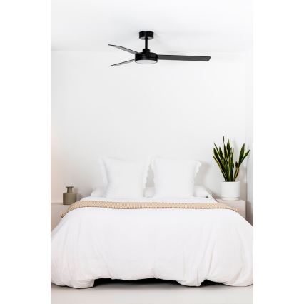 FARO 34261 - LED Takfläkt BARTH LED/24W/230V svart + fjärrkontroll