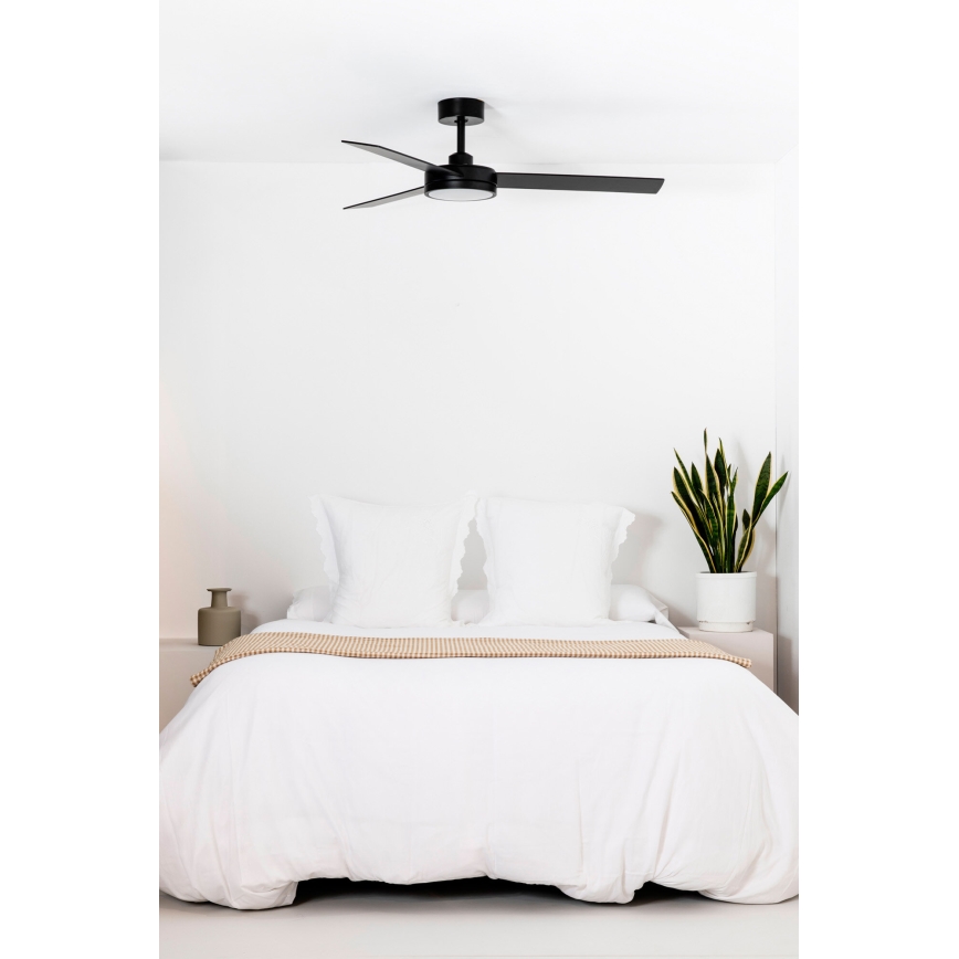 FARO 34261 - LED Takfläkt BARTH LED/24W/230V svart + fjärrkontroll