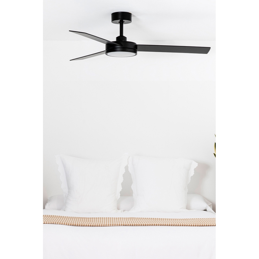 FARO 34261 - LED Takfläkt BARTH LED/24W/230V svart + fjärrkontroll