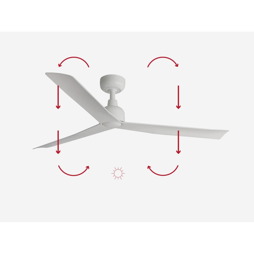 FARO 34274 - Takfläkt MARINE M vit Ø 125 cm IP44 + fjärrkontroll