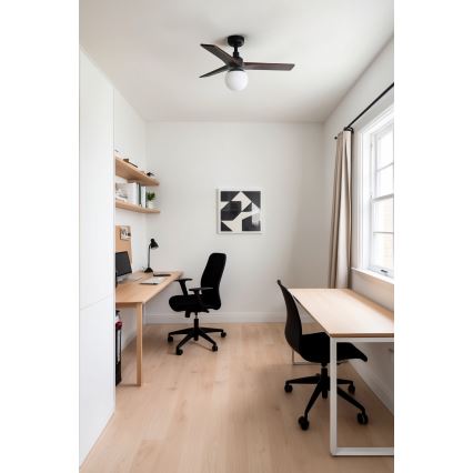 FARO 34278-11L - Takfläkt KLIM S 1xE27/15W/230V valnöt/svart Ø 92,5 cm + fjärrkontroll