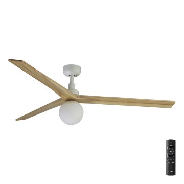 FARO 34279-11L - Takfläkt KLIM L 1xE27/15W/230V ek/vit Ø 150 cm + fjärrkontroll