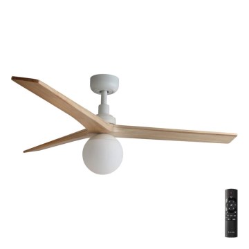 FARO 34280-11L - Takfläkt KLIM M 1xE27/15W/230V tall/vit diameter 125 cm + fjärrkontroll