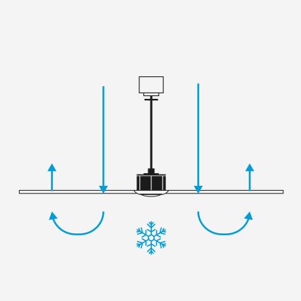 FARO 34280WT-11L - Takfläkt KLIM M 1xE27/15W/230V tall/vit Ø 125 cm Wi-Fi Tuya + fjärrkontroll