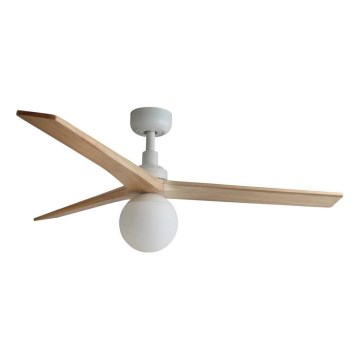 FARO 34280WT-11L - Takfläkt KLIM M 1xE27/15W/230V tall/vit Ø 125 cm Wi-Fi Tuya + fjärrkontroll