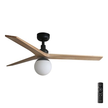 FARO 34283-11L - Takfläkt KLIM M 1xE27/15W/230V tall/svart diameter 125 cm + fjärrkontroll