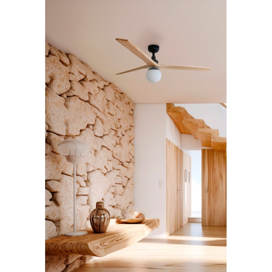 FARO 34283-11L - Takfläkt KLIM M 1xE27/15W/230V tall/svart diameter 125 cm + fjärrkontroll