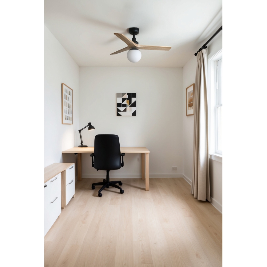 FARO 34284-11L - Takfläkt KLIM S 1xE27/15W/230V tall/svart Ø 92,5 cm + fjärrkontroll