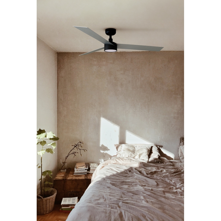 FARO 34286-1TW - LED-dimbar takfläkt CRUISER L LED/18 W/230 V 2700/3000/4000 K Ø132 cm svart/grå + fjärrkontroll