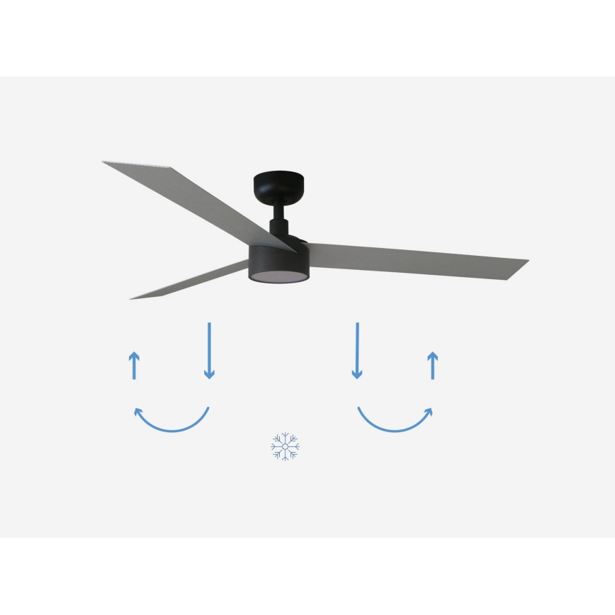 FARO 34286-1TW - LED dimbar takfläkt CRUISER L LED/18W/230V 2700/4000/6500K Ø 132 cm svart/grå + fjärrkontroll