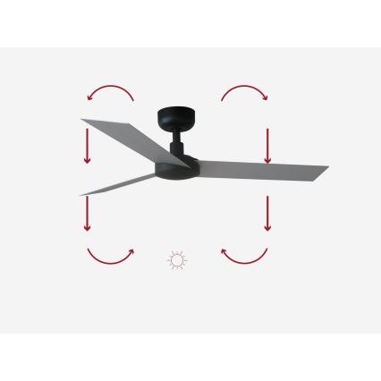 FARO 34287 - Takfläkt CRUISER XL svart Ø 160 cm + fjärrkontroll