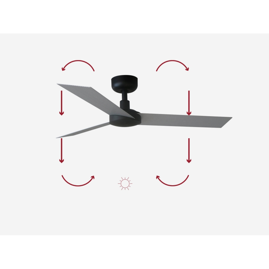 FARO 34287 - Takfläkt CRUISER XL svart Ø 160 cm + fjärrkontroll