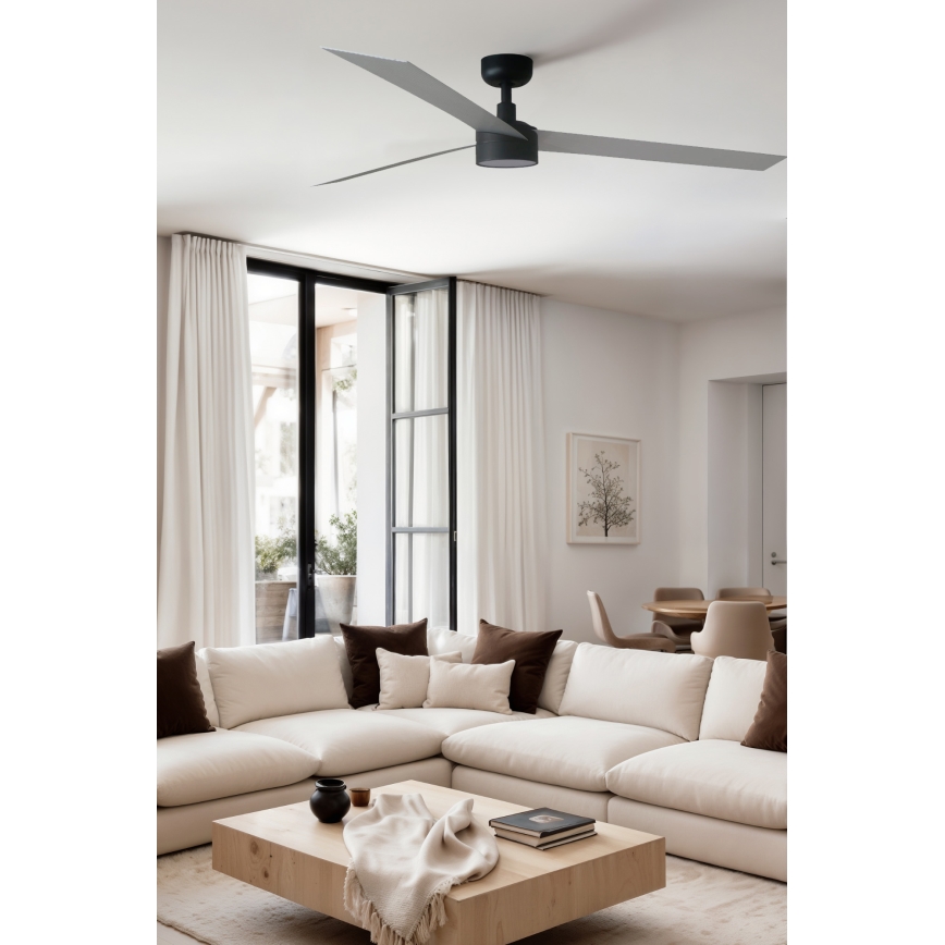 FARO 34287WT1S - LED-dimbar takfläkt CRUISER XL LED/18W/230V 2700/3000/4000K Ø 160 cm grå/svart Wi-Fi Tuya + fjärrkontroll