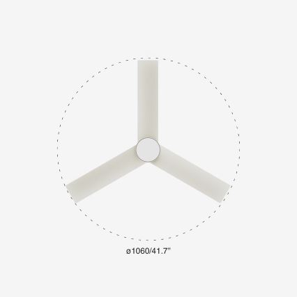 FARO 34288-1TW - LED dimbar takfläkt CRUISER S LED/20W/230V Ø 106 cm 2700/4000/6500K + fjärrkontroll