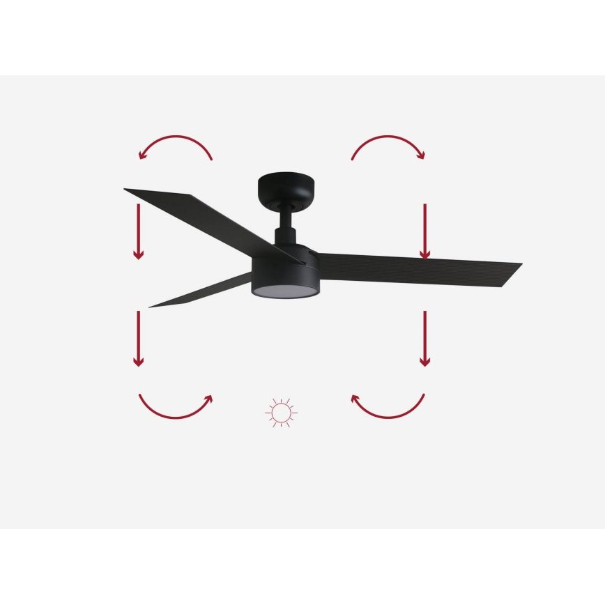 FARO 34289-1TW - LED dimbar takfläkt CRUISER S LED/18W/230V 2700/4000/6500K Ø 106 cm svart + fjärrkontroll