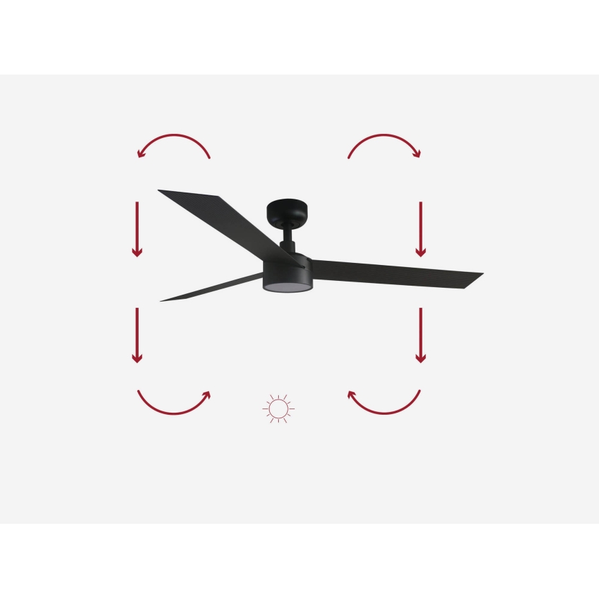 FARO 34291-1TW - LED-dimbar takfläkt CRUISER LED/20W/230V 2700/3000/4000K Ø 132 cm svart + fjärrkontroll