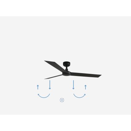 FARO 34291WP - Takfläkt CRUISER L svart diameter 132 cm SMART + fjärrkontroll
